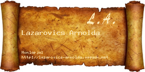 Lazarovics Arnolda névjegykártya